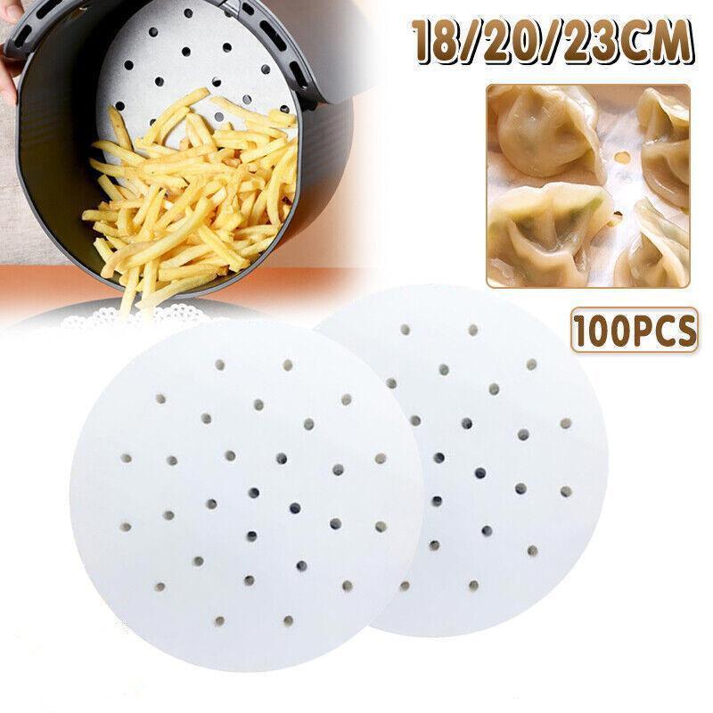 100Pcs 7/8/9 Non-Stick Air Fryer Parchment Liners - 23CM