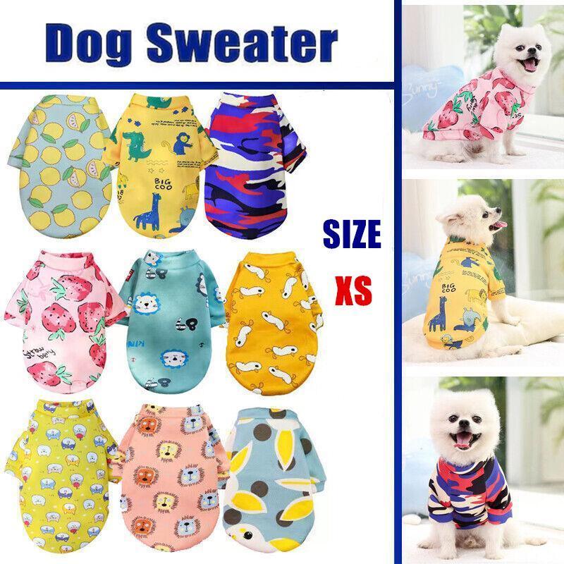 XS Cute Pet Dog Warm Jumper Sweater Clothes Cat Knitwear Knitted Coats Winter - Green Lemon