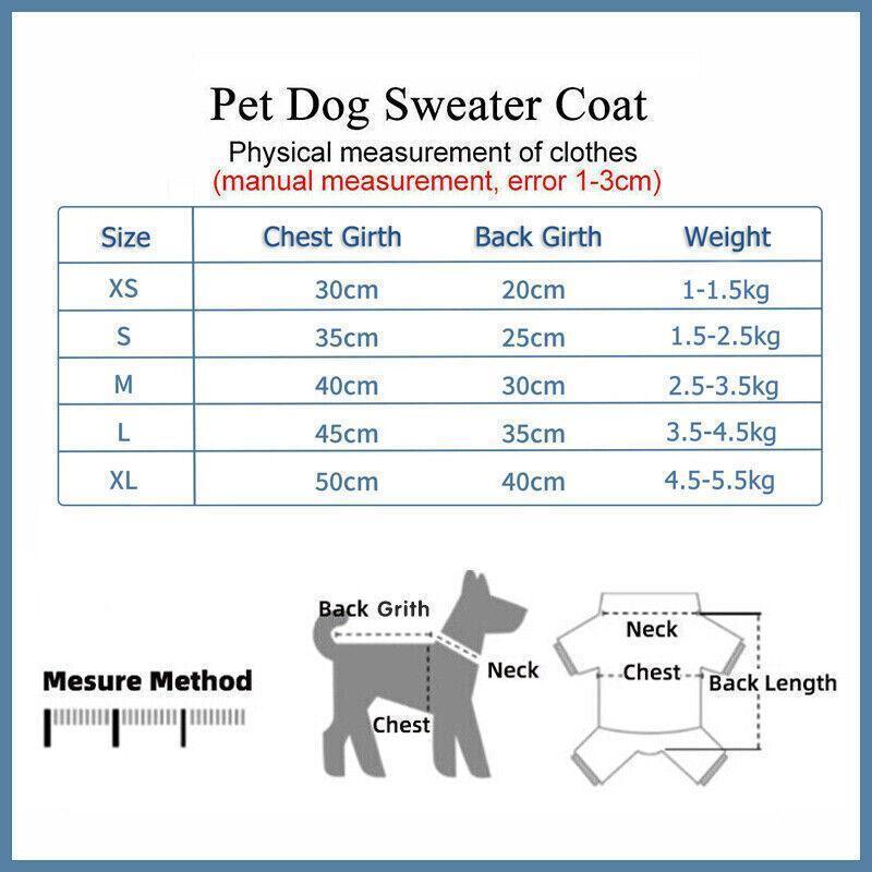 XS Cute Pet Dog Warm Jumper Sweater Clothes Cat Knitwear Knitted Coats Winter - Pink Strawberry