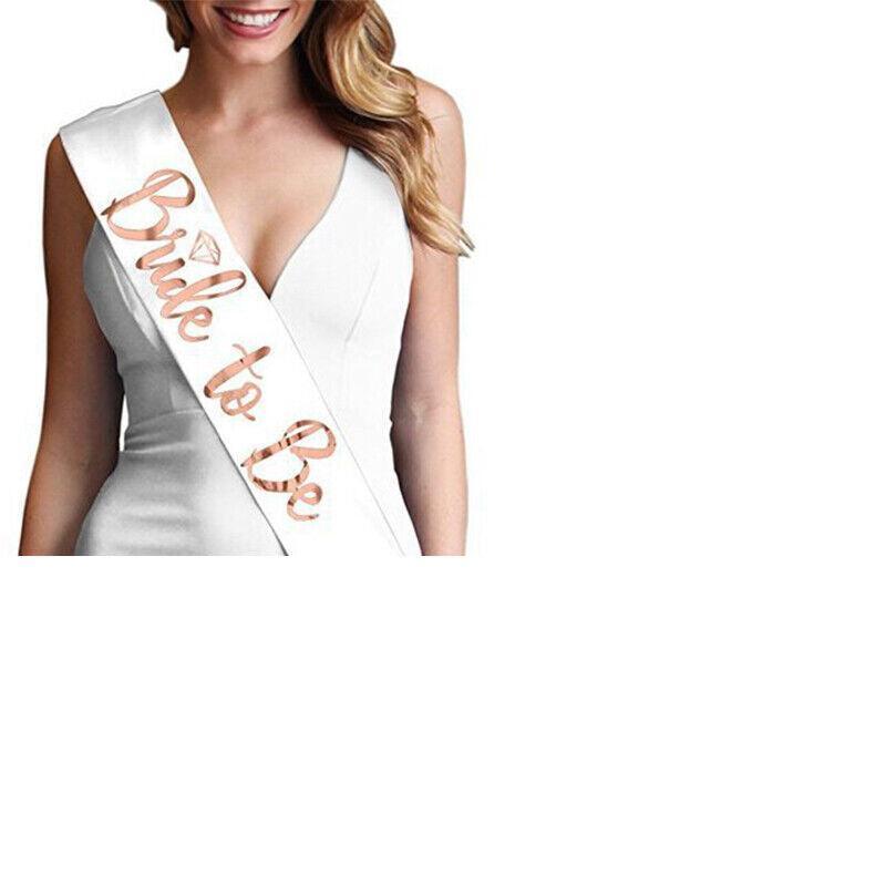 Bride To Be Hen Veil Sash Tiara Hens Night Bridal Shower Kitchen Tea Accessories - Black/Gold Sash