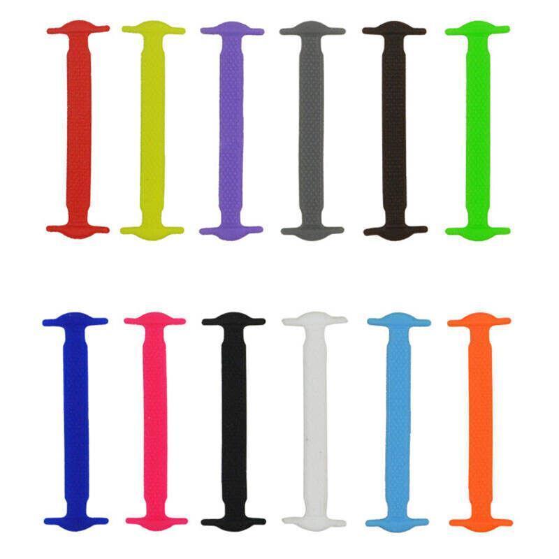 No Tie Elastic Silicone Shoe Laces 16PCS Shoelaces for Sneakers and Runners - Yellow 16PCS