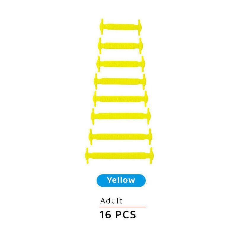 No Tie Elastic Silicone Shoe Laces 16PCS Shoelaces for Sneakers and Runners - Dark Blue 16PCS