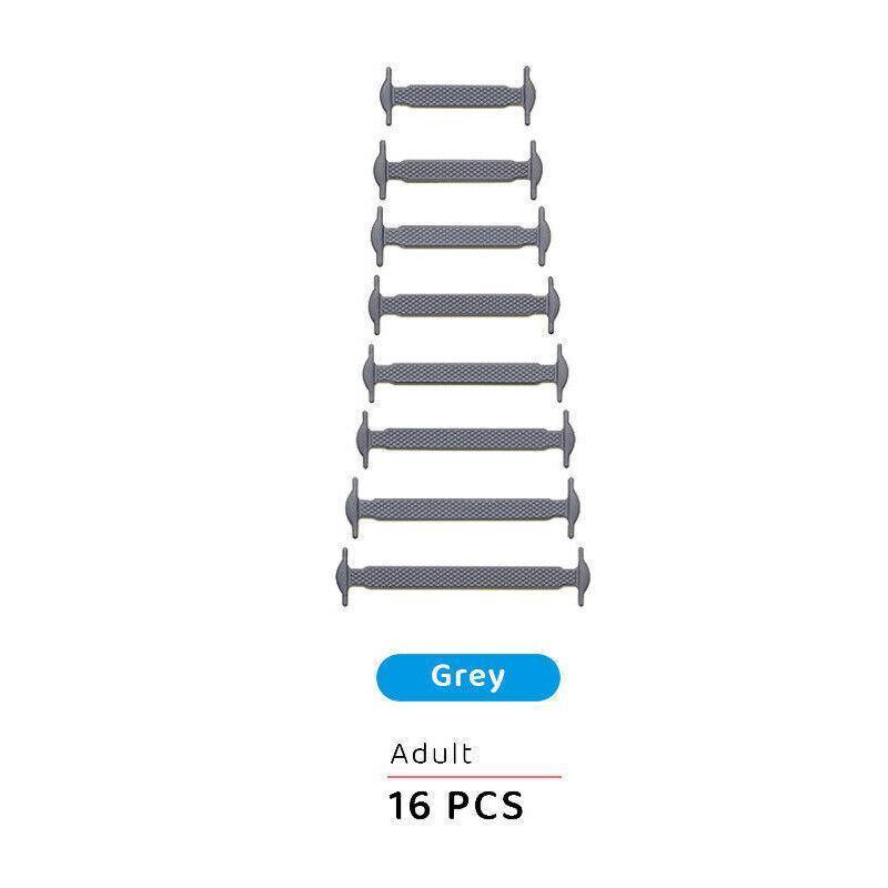 No Tie Elastic Silicone Shoe Laces 16PCS Shoelaces for Sneakers and Runners - Dark Blue 16PCS