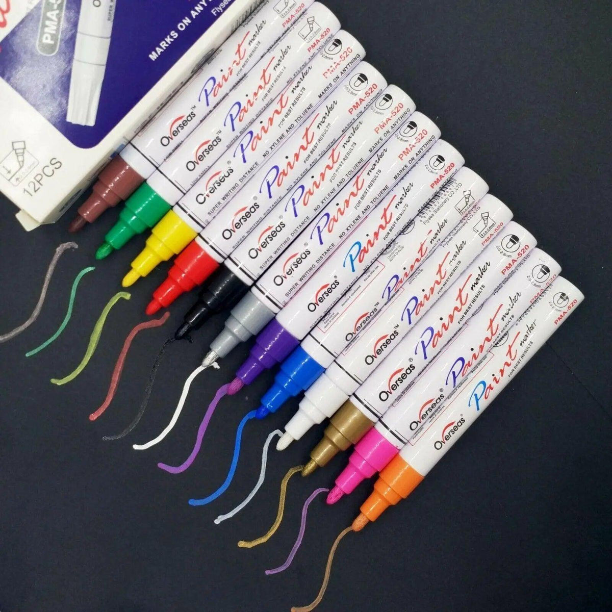 Multicolour Permanent Paint Marker Pens for Tyre Metal Glass Rubber - Yellow