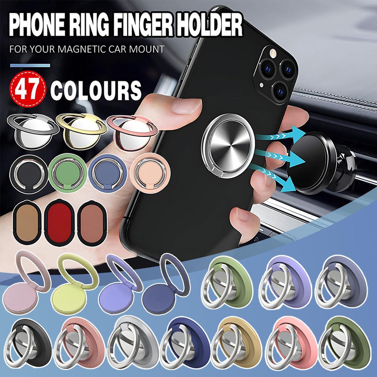 Iring Phone Ring Finger Holder Stand Car Mount Hook For Iphone Ipad Mobile Grip - E- Red