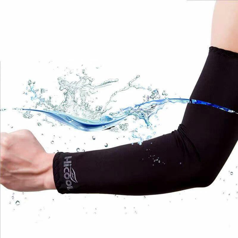 3 Pairs Cooling Sport Arm Stretch Sleeves Sun Uv Protection Covers Cycling Golf - Green × 3 Pairs