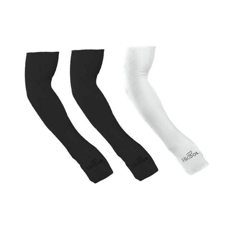 3 Pairs Cooling Sport Arm Stretch Sleeves Sun Uv Protection Covers Cycling Golf - Green × 3 Pairs