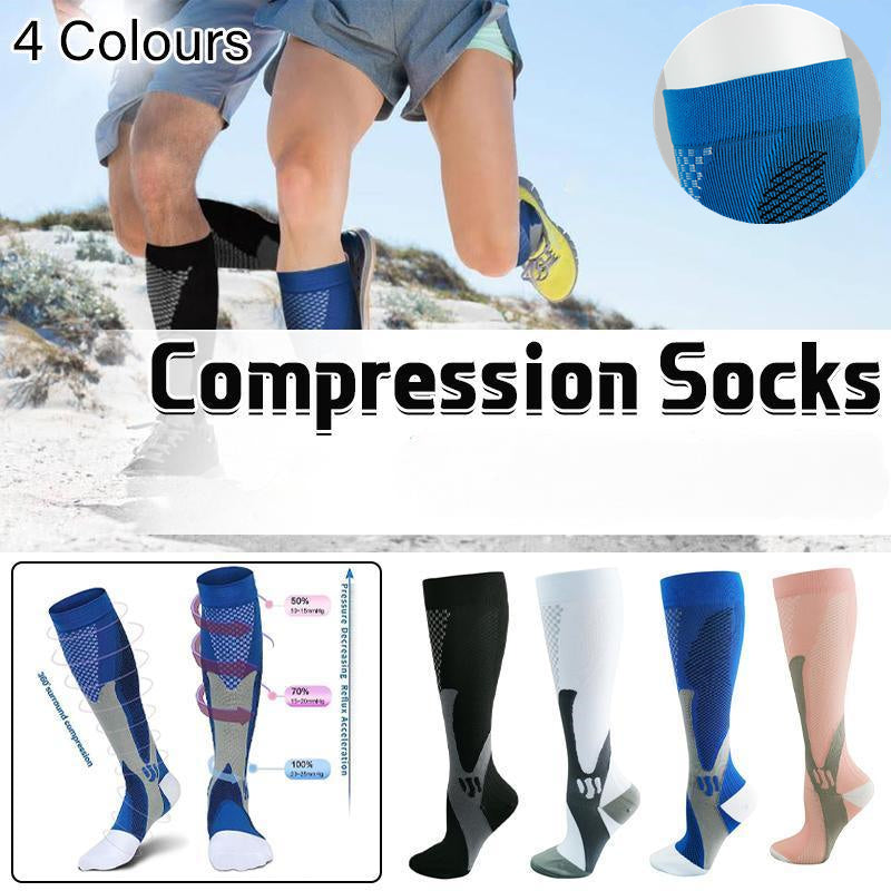 Copper Compression Socks for Running Travel Sports Anti Fatigue Support S/M Unisex - Black