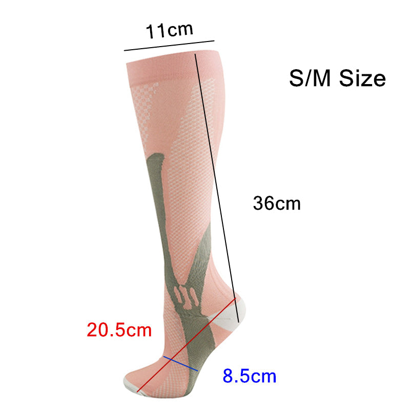 Copper Compression Socks for Running Travel Sports Anti Fatigue Support S/M Unisex - Black