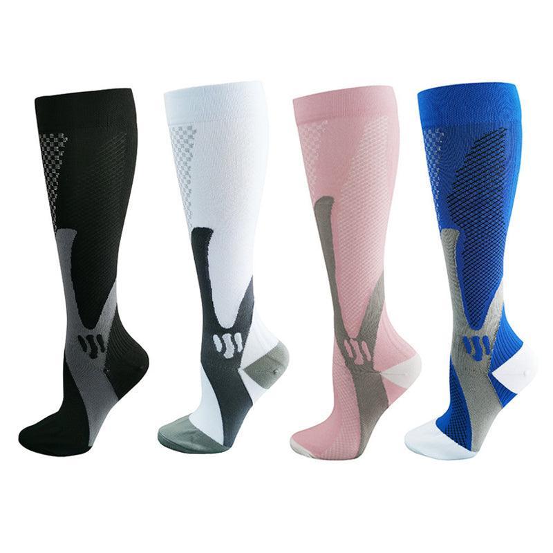 Copper Compression Socks for Running Travel Sports Anti Fatigue Support S/M Unisex - White