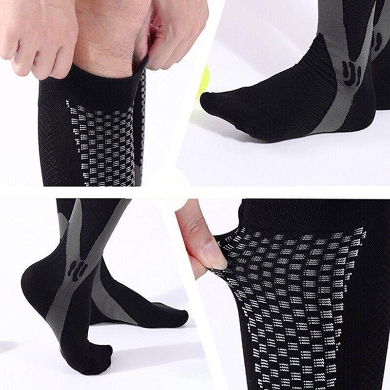 Copper Compression Socks for Running Travel Sports Anti Fatigue Support XXL Unisex - Pink