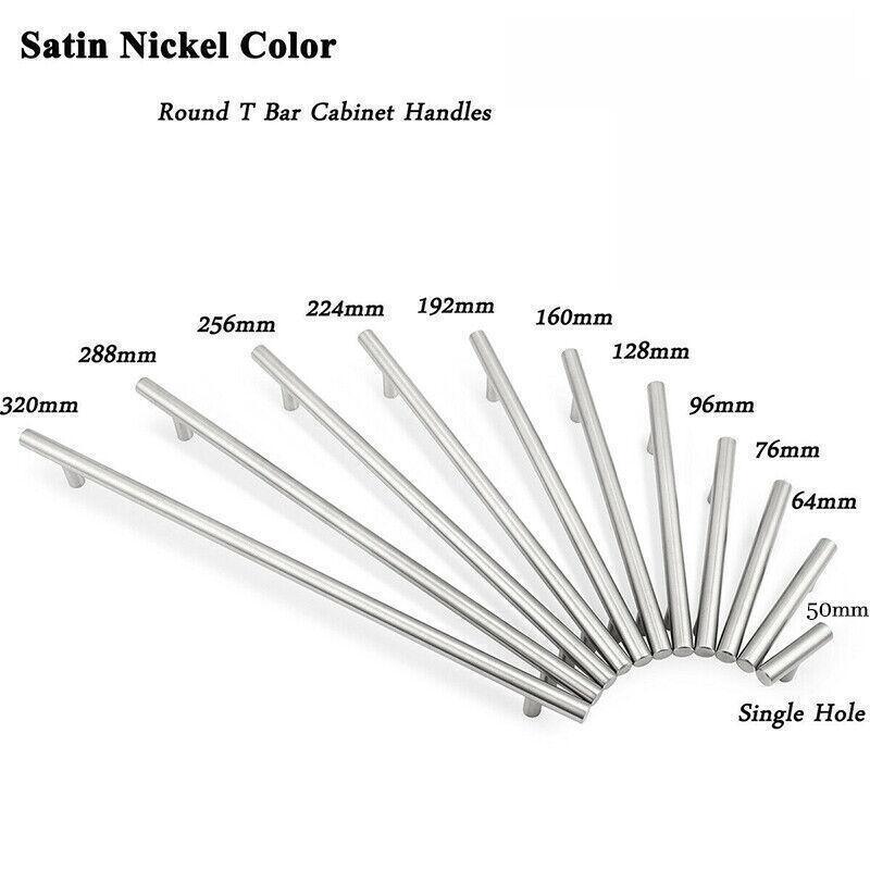 1pcs Black Kitchen Cabinet Door Handles Matte Black Stainless Steel Door Drawer Pull T Bar - 350mm/224mm