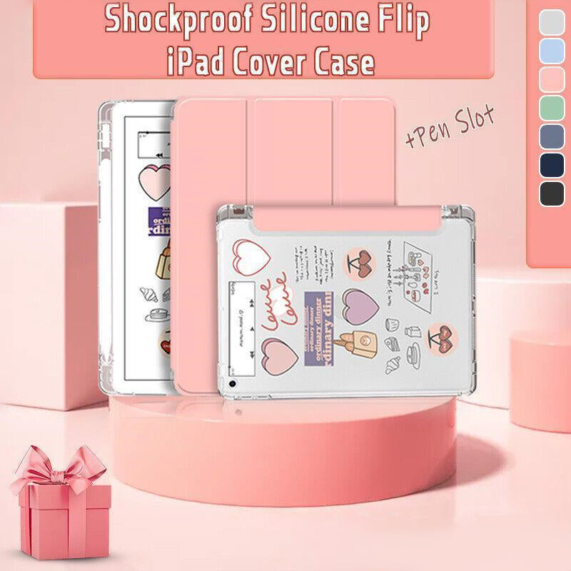 Shockproof Silicone iPad Air 3 Cover with Pencil Slot and Smart Wake - Lavender Grey