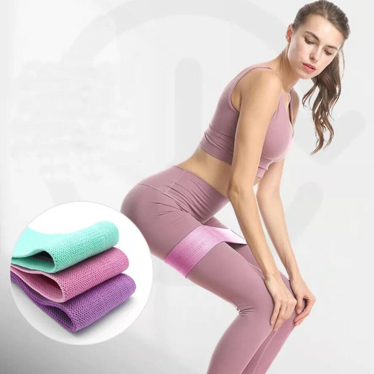 Aolikes Set 3 Resistance Booty Bands Hip Circle Loop Bands Workout Exercise - Set of 3 (Light Grey,Grey,Black) with Bag