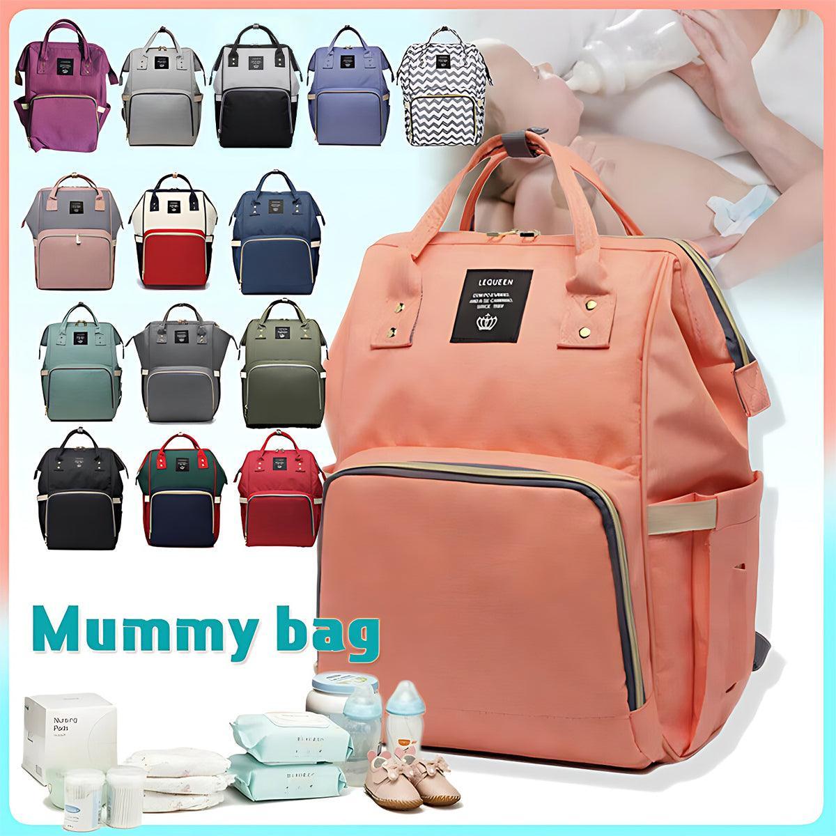 Luxury Multifunctional Diaper Nappy Backpack Maternity Mummy Changing Bag - Tangerine Pink