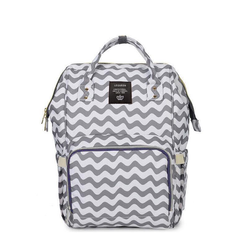 Luxury Multifunctional Diaper Nappy Backpack Maternity Mummy Changing Bag - Light Gray