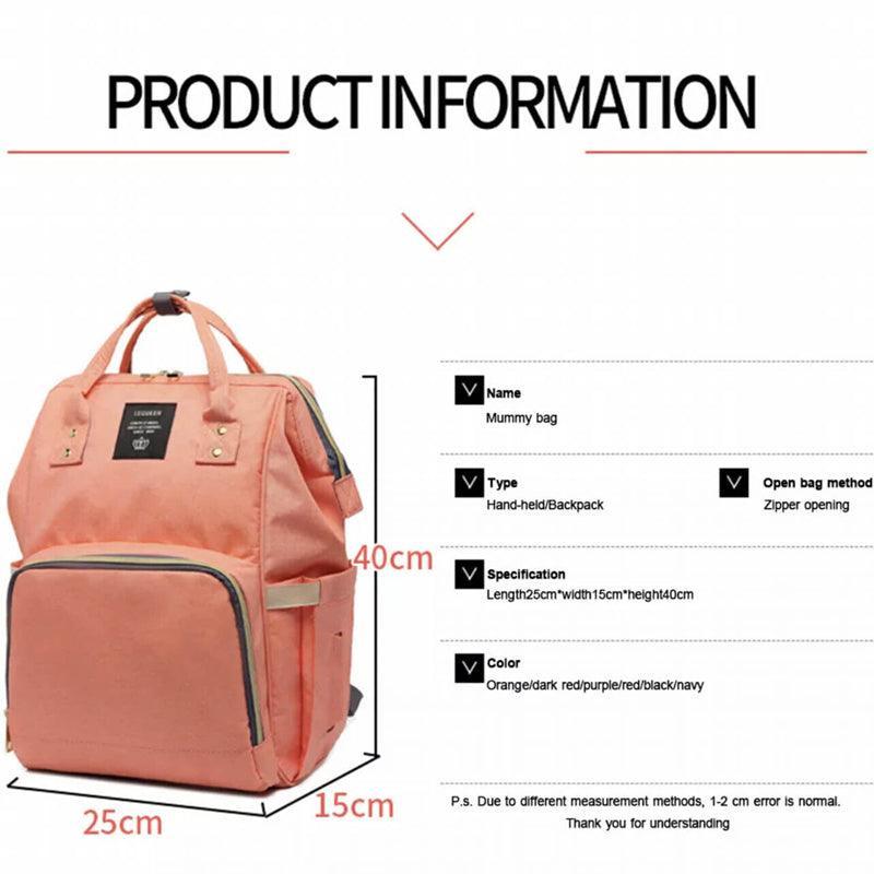 Luxury Multifunctional Diaper Nappy Backpack Maternity Mummy Changing Bag - Dark Gray