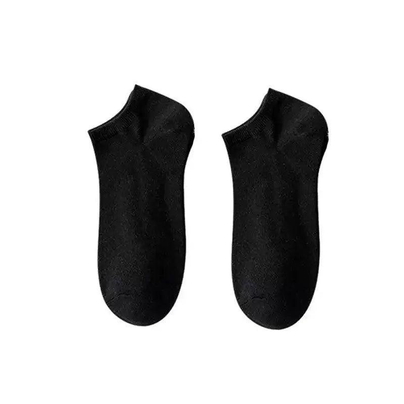 5X Pairs Low Cut Socks Cotton Soft Breathable Non-Slip Casual Ankle - Black (5 Pairs)
