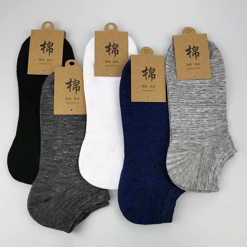5X Pairs Low Cut Socks Cotton Soft Breathable Non-Slip Casual Ankle - Dark Grey (5 Pairs)