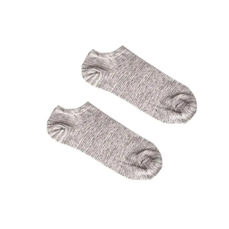 5X Pairs Low Cut Socks Cotton Soft Breathable Non-Slip Casual Ankle - Dark Grey (5 Pairs)