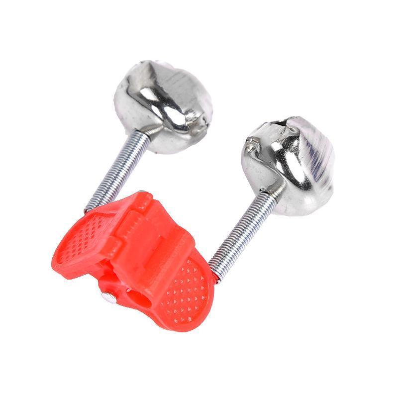 Up To 100PCS Best Bite Clip Fishing Alarm Bells Plastic Ring Double Rod Hot Red - 10PCS