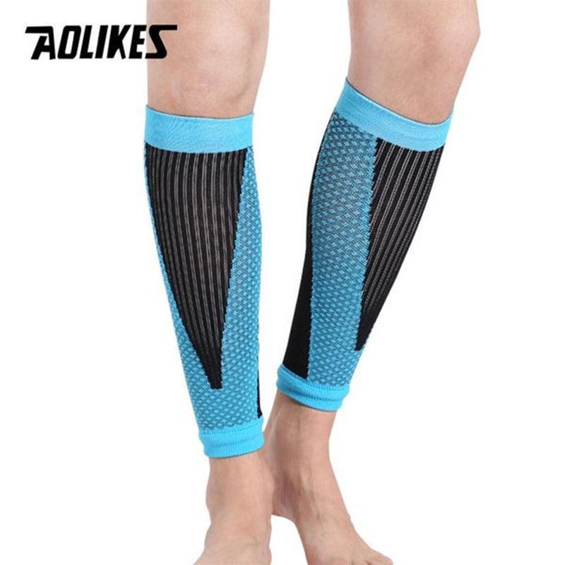 Aolikes L Size Compression Calf Sleeve Leg Brace Support Pain Relief Gym Running - Black