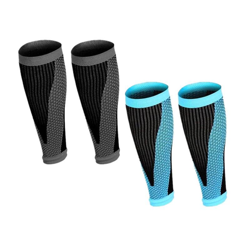 Aolikes L Size Compression Calf Sleeve Leg Brace Support Pain Relief Gym Running - Blue