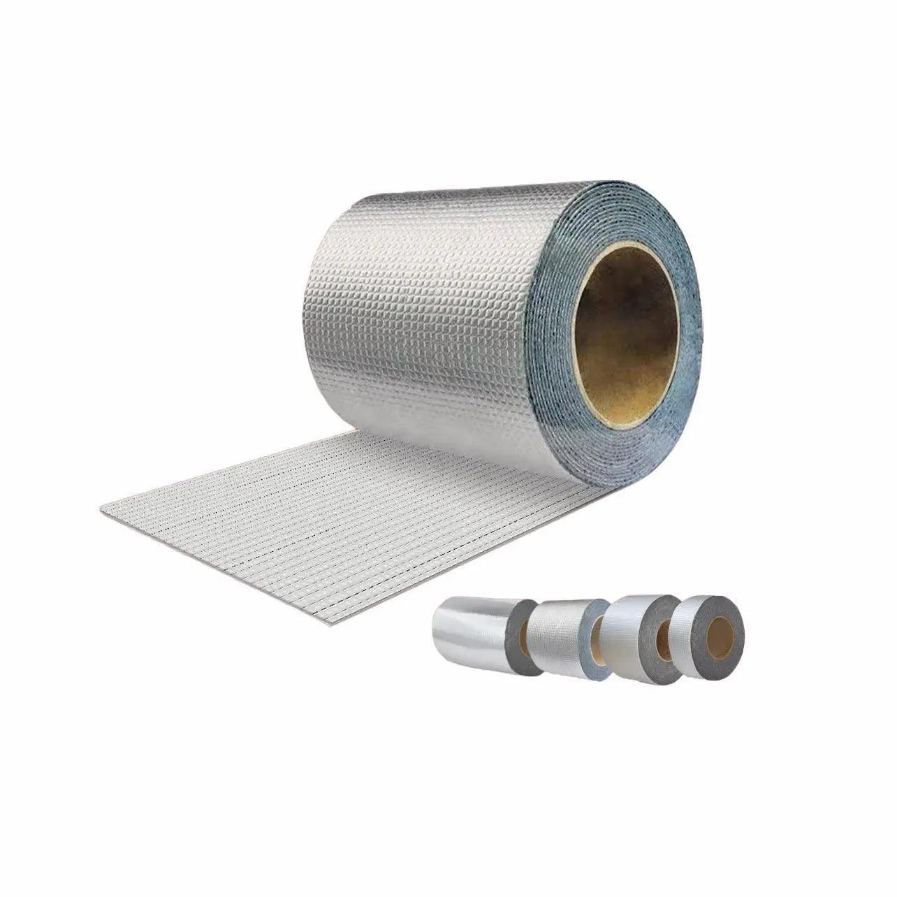 5M Waterproof Tape Butyl Rubber Aluminium Foil Roof Pipe Caravan Repair Flashing - 20cm*5m*1 Unit