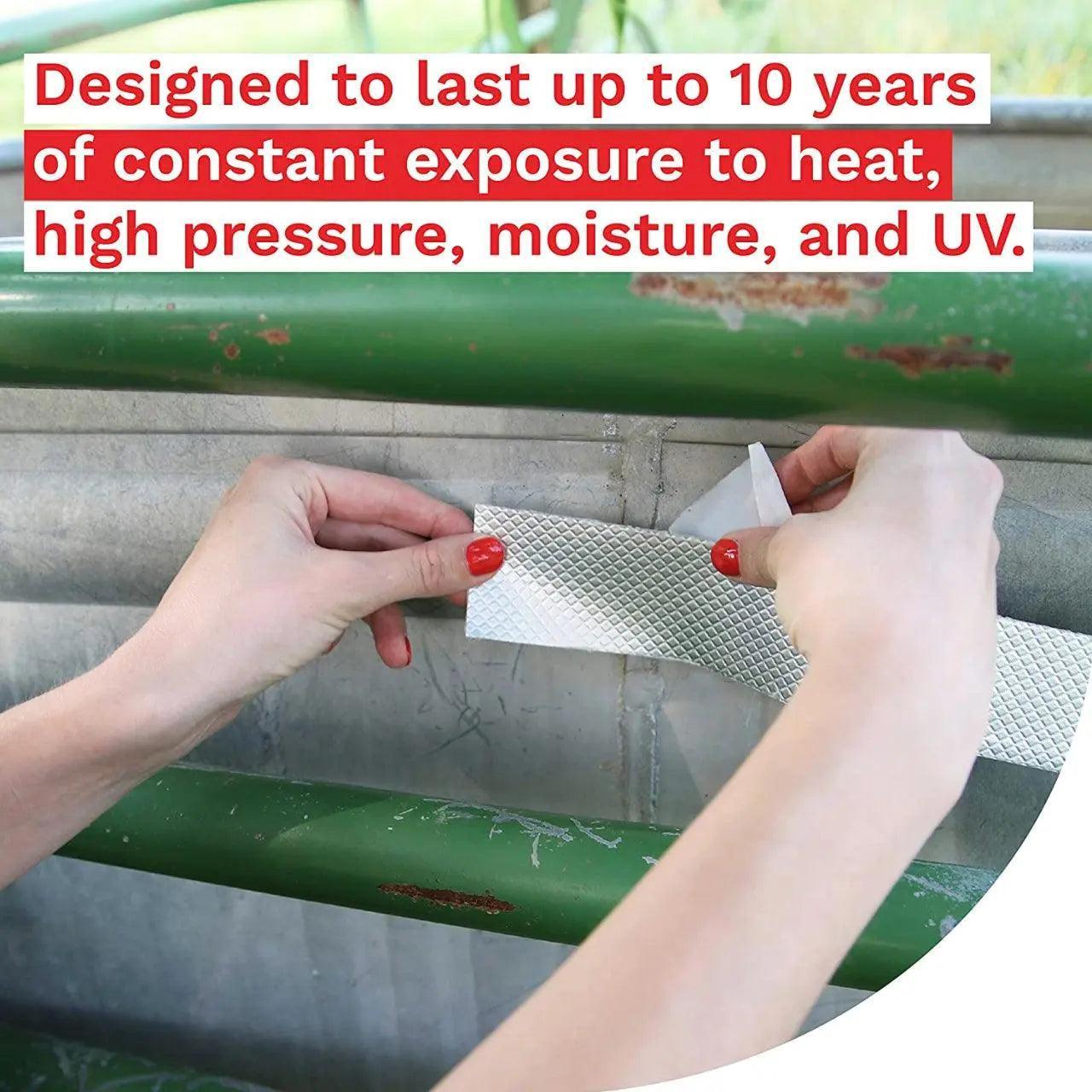 5M Waterproof Tape Butyl Rubber Aluminium Foil Roof Pipe Caravan Repair Flashing - 20cm*5m*1 Unit