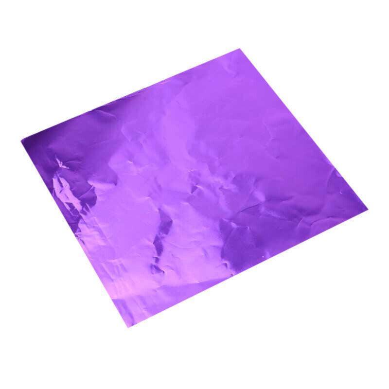 100PCS Tin Foil Aluminium Wrapping Square Chocolate Wrappers 10CM - Red/Gloss