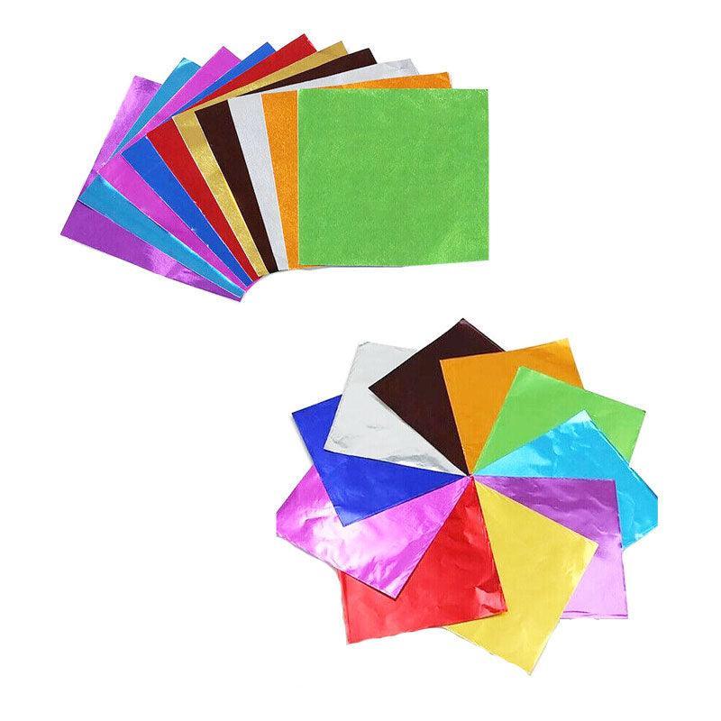 100Pcs Aluminium Foil Chocolate Wrappers 20cm Squares - Purple/Gloss