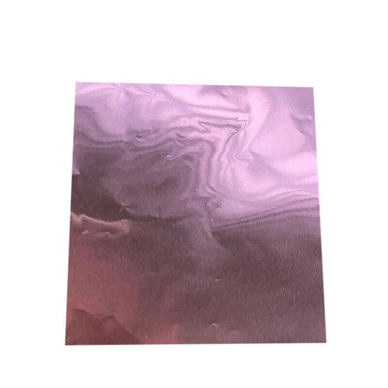 100PCS Tin Foil Aluminium Wrapping Square Chocolate Wrappers 10CM - Purple/Embossed