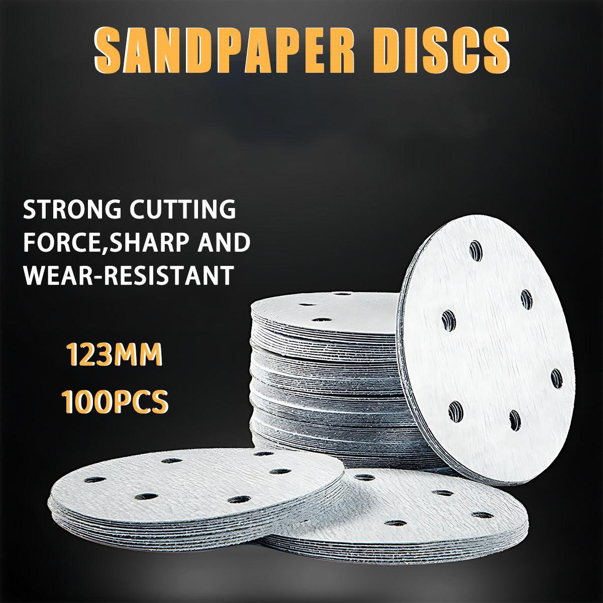 100x 123mm 6/8-Hole Sanding Discs Hook Loop Orbital Sander Pads 80 120 240 Grit - 60 Grits（6-Hole）