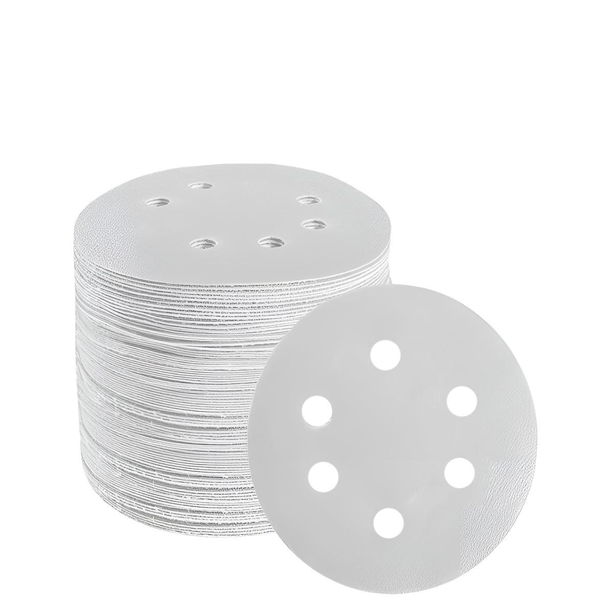 100x 123mm 6/8-Hole Sanding Discs Hook Loop Orbital Sander Pads 80 120 240 Grit - 60 Grits（6-Hole）