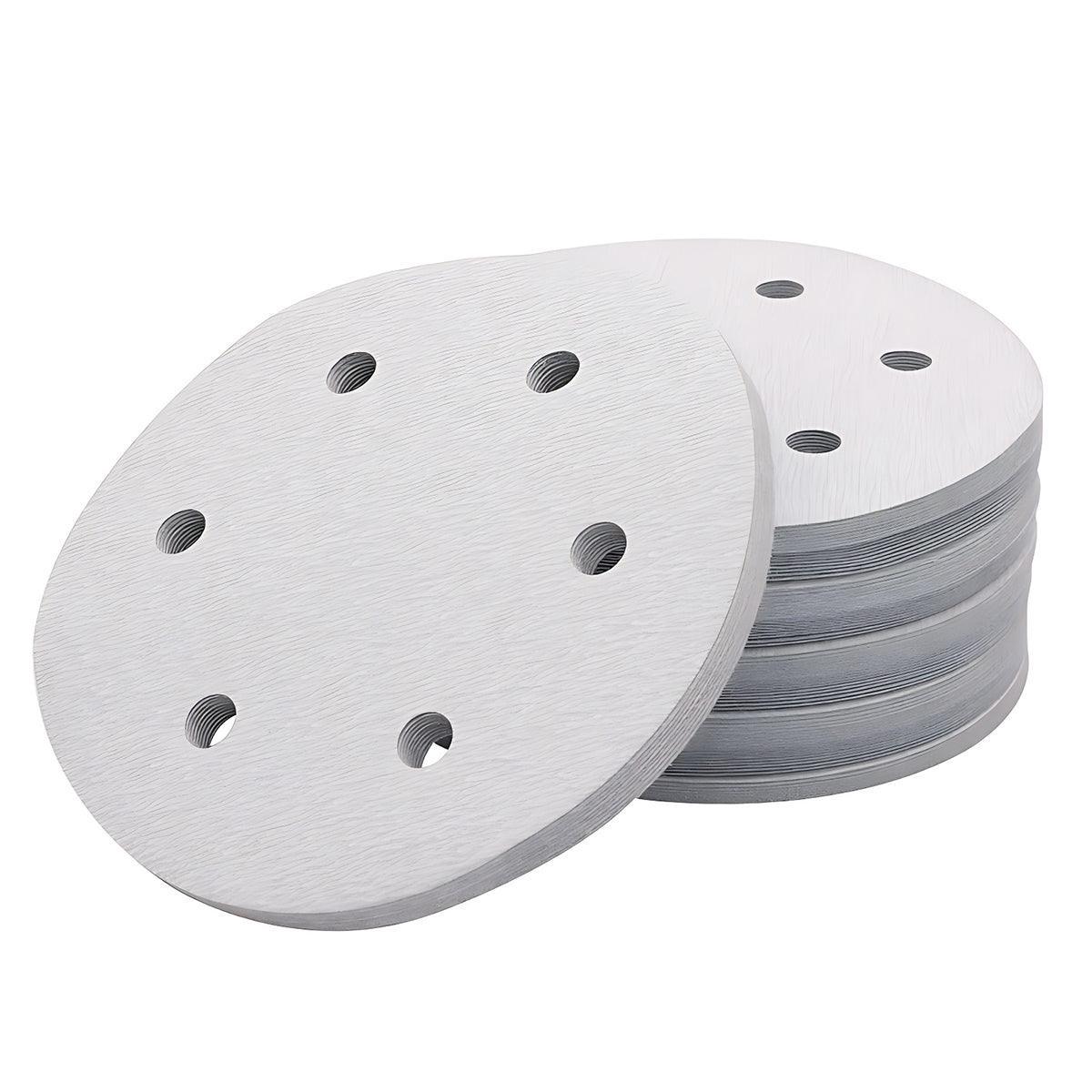 100x 123mm 6/8-Hole Sanding Discs Hook Loop Orbital Sander Pads 80 120 240 Grit - 240 Grits（6-Hole）