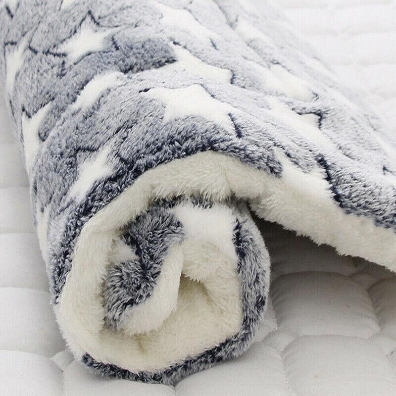 S Size Puppy Dog Cat Cushion Mattress Blanket Bed Soft Warm Pet Pad Winter Kennel House - Blue Brownstar