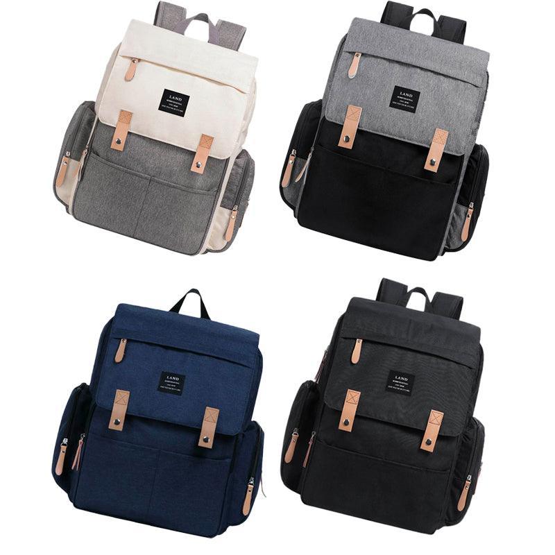 Multifunctional Diaper Backpack Changing Bag Nappy Mummy Travel Organiser - Beige Grey