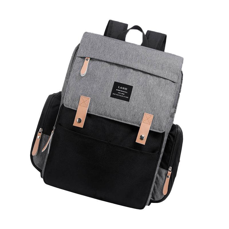 Multifunctional Diaper Backpack Changing Bag Nappy Mummy Travel Organiser - Beige Grey