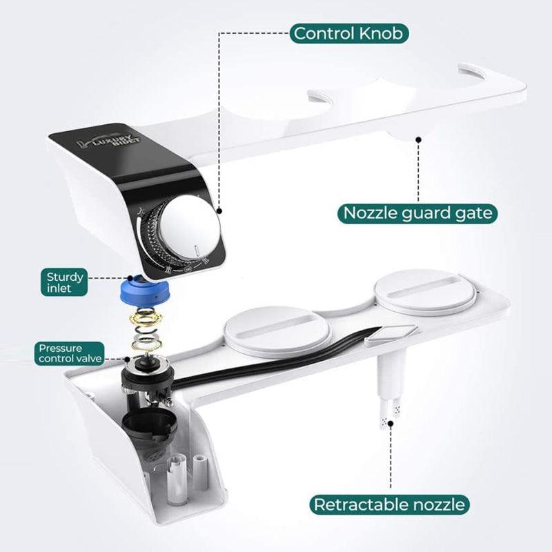 Bidet Toilet Seat Dual Nozzles Self-Cleaning Wash Hot Cold Mixer Water Sprayer - Cold & Hot Water