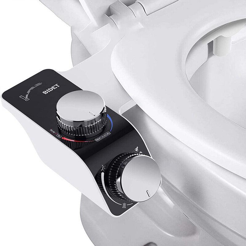 Bidet Toilet Seat Dual Nozzles Self-Cleaning Wash Hot Cold Mixer Water Sprayer - Cold & Hot Water