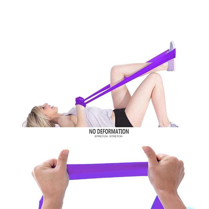 1.5m Elastic Yoga Stretch Resistance Bands Exercise Fitness Band Theraband - Purple
