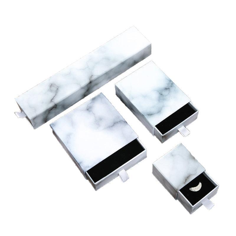 Cardboard Jewellery Gift Boxes Drawer Style Necklace Ring Earring Pendant Bracelet Case - Pink