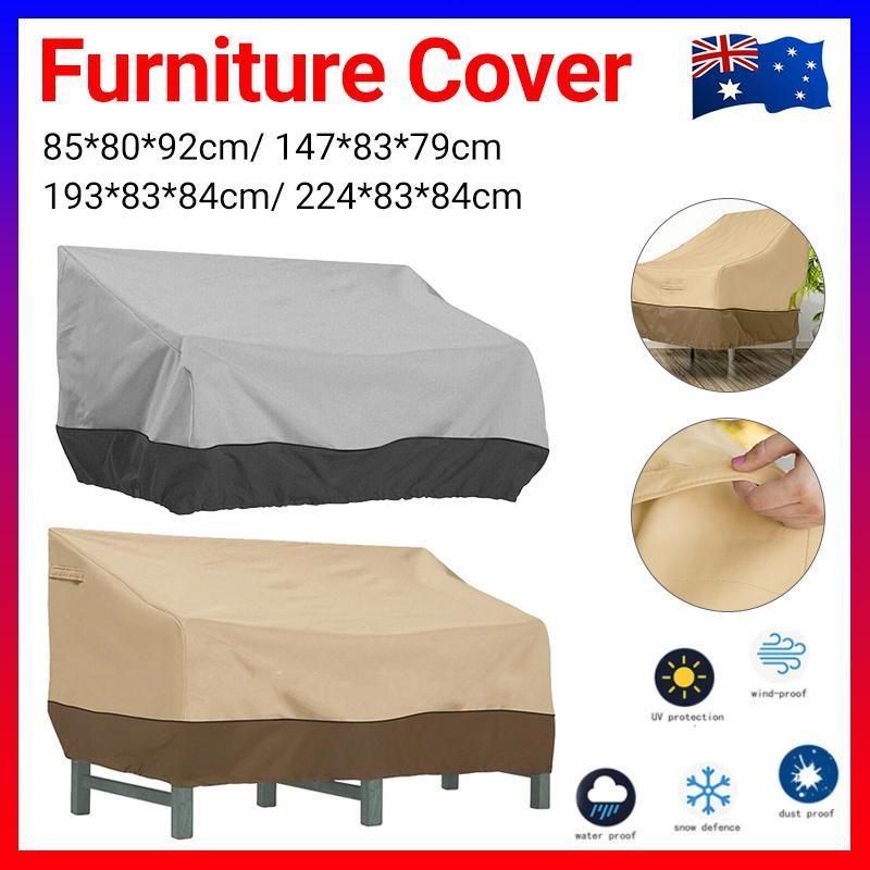 Outdoor Waterproof Patio Chair Cover Lounge Deep Seat Cover Furniture Sofa Cover Grey Black - 85*80*91.5CM