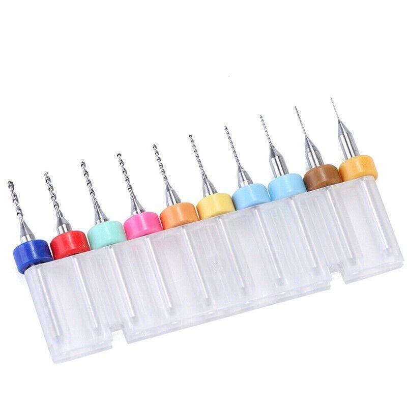 10X Tungsten Steel Micro Drill Bits 0.1-1.2mm for Rotary Tool - 0.3-1.2MM