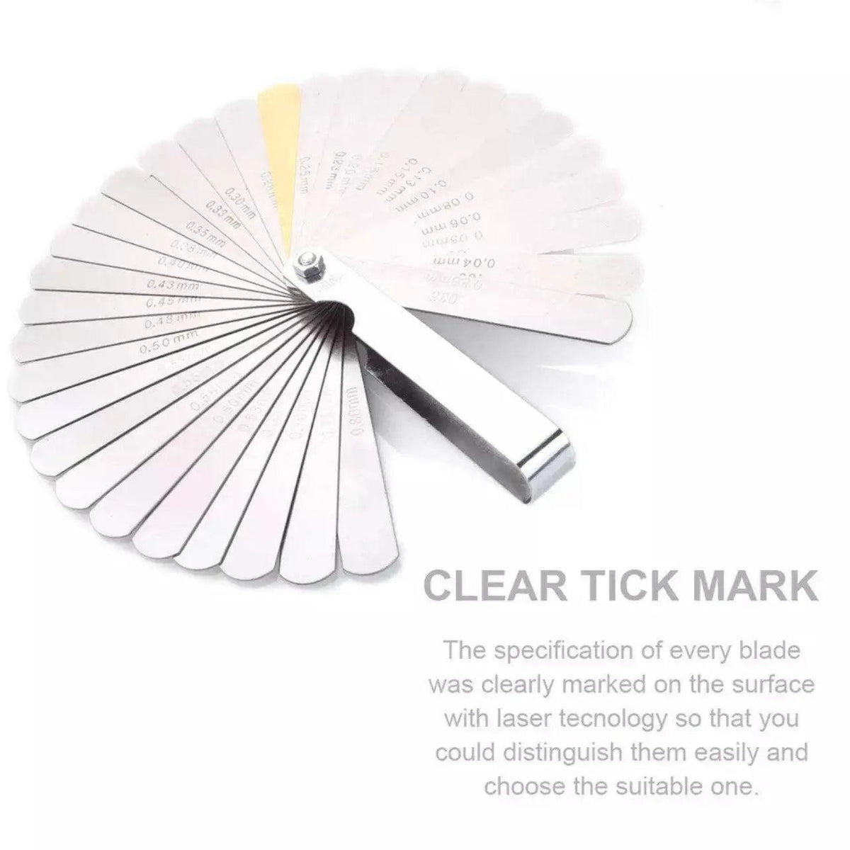 32 Blade Feeler Gauge Dual Marked Mm/Inch Thickness Gap Metric Filler Tool Honda