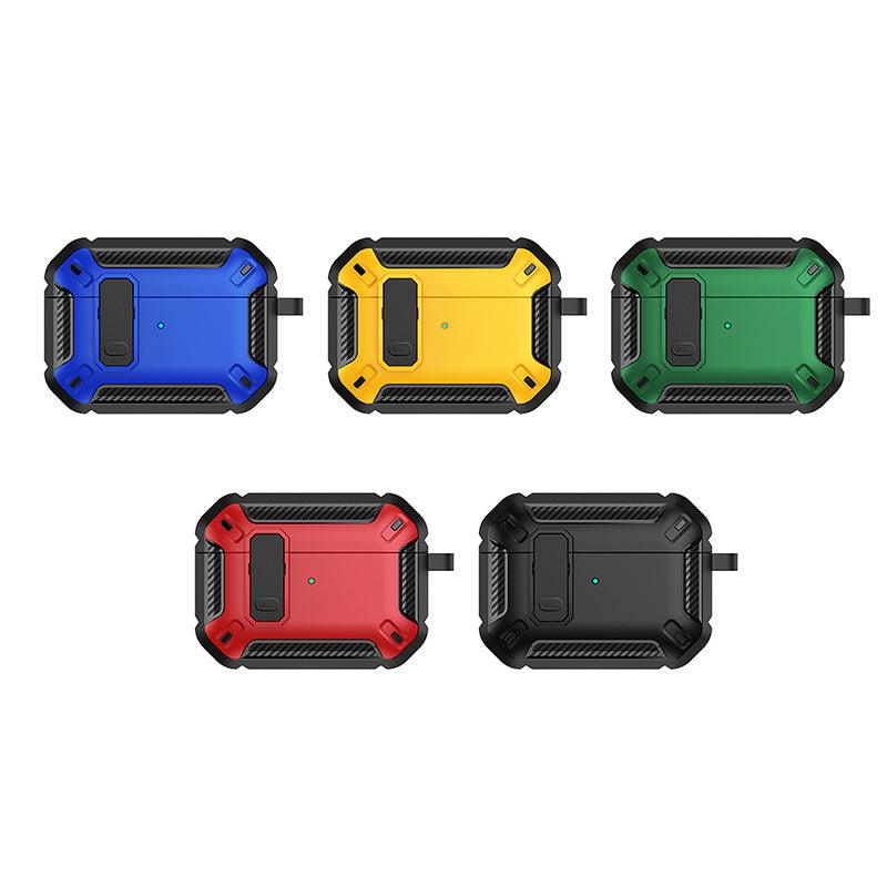 For Apple AirPods 3/Pro Case Armor Earphone Heavy Duty Shockproof Cover - Black&Red For Airpods Pro