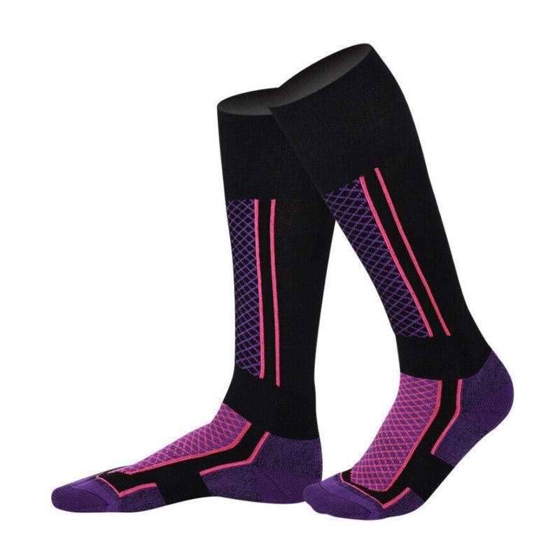 Men Women Long Warm Breathable Ski Socks Thicken Winter Sports Socks Au Stock - Pink&White(33-39)
