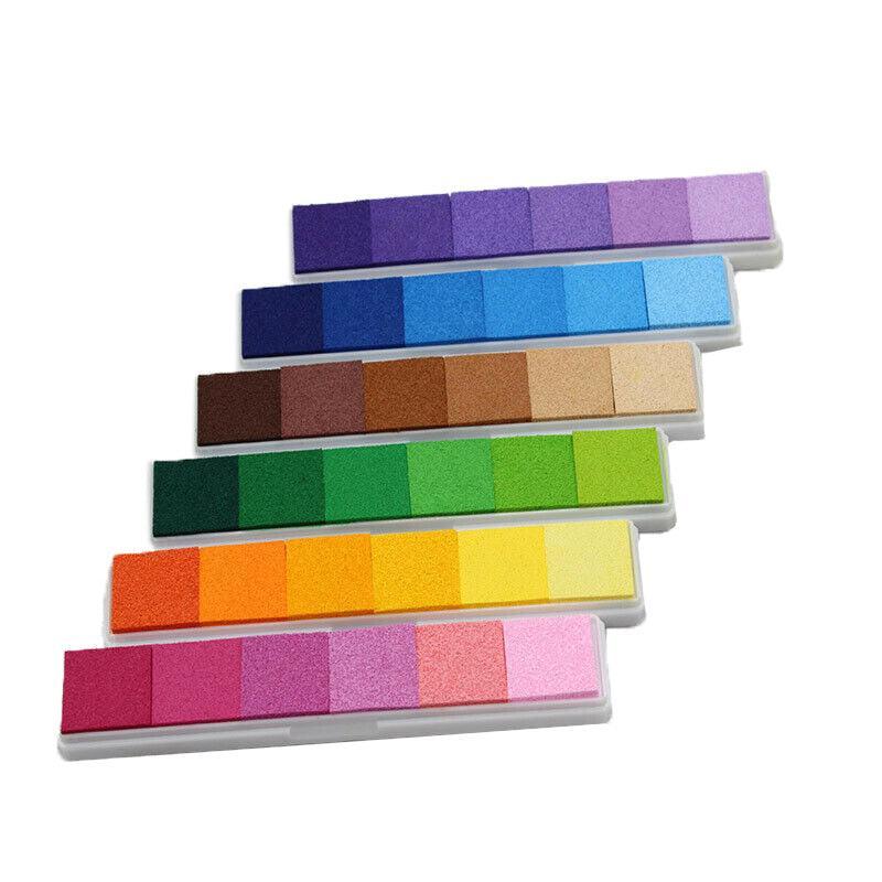 Gradient Color Ink Pad Inkpad Rubber Stamp Water Based Diy Finger Print 10 Colours - S2 Blue