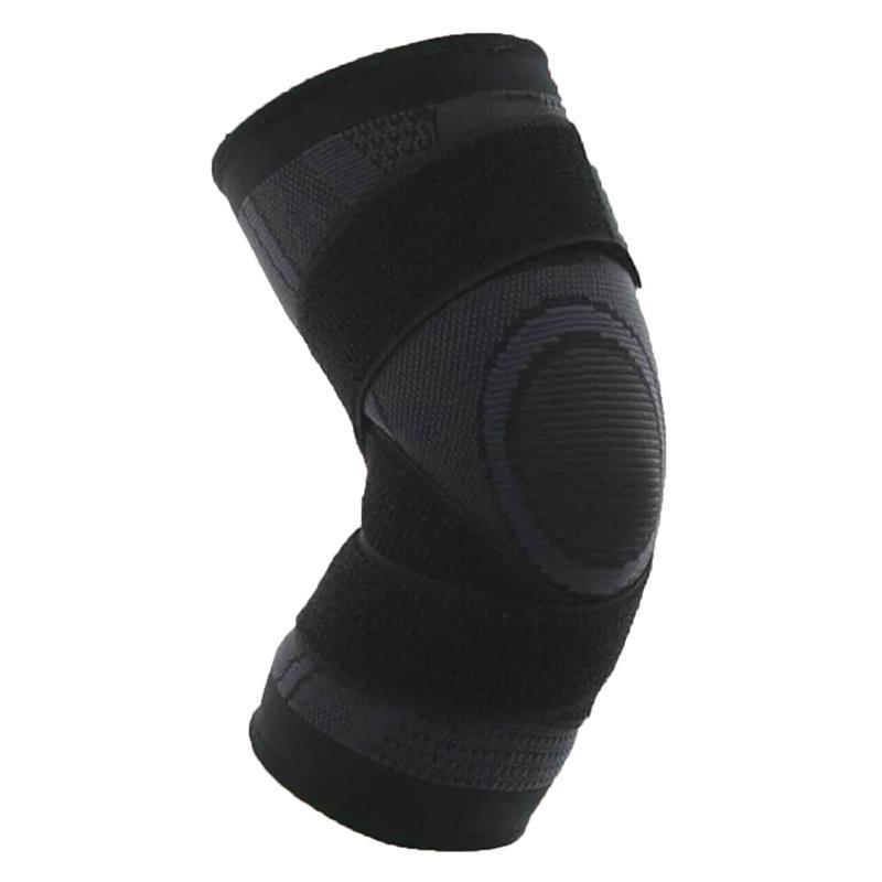 3D Weaving Knee Brace Breathable Sleeve Support Running Jogging Joint Pain Leg Black - Black-S