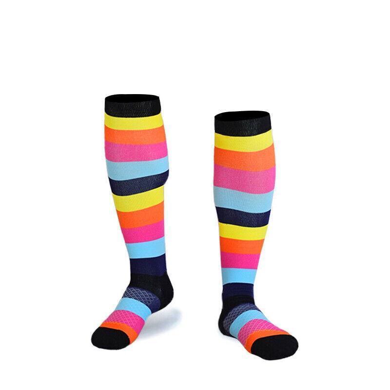 S/M Compression Socks Women Men Nursing Travel Stocking Sport Running - Colour Dots